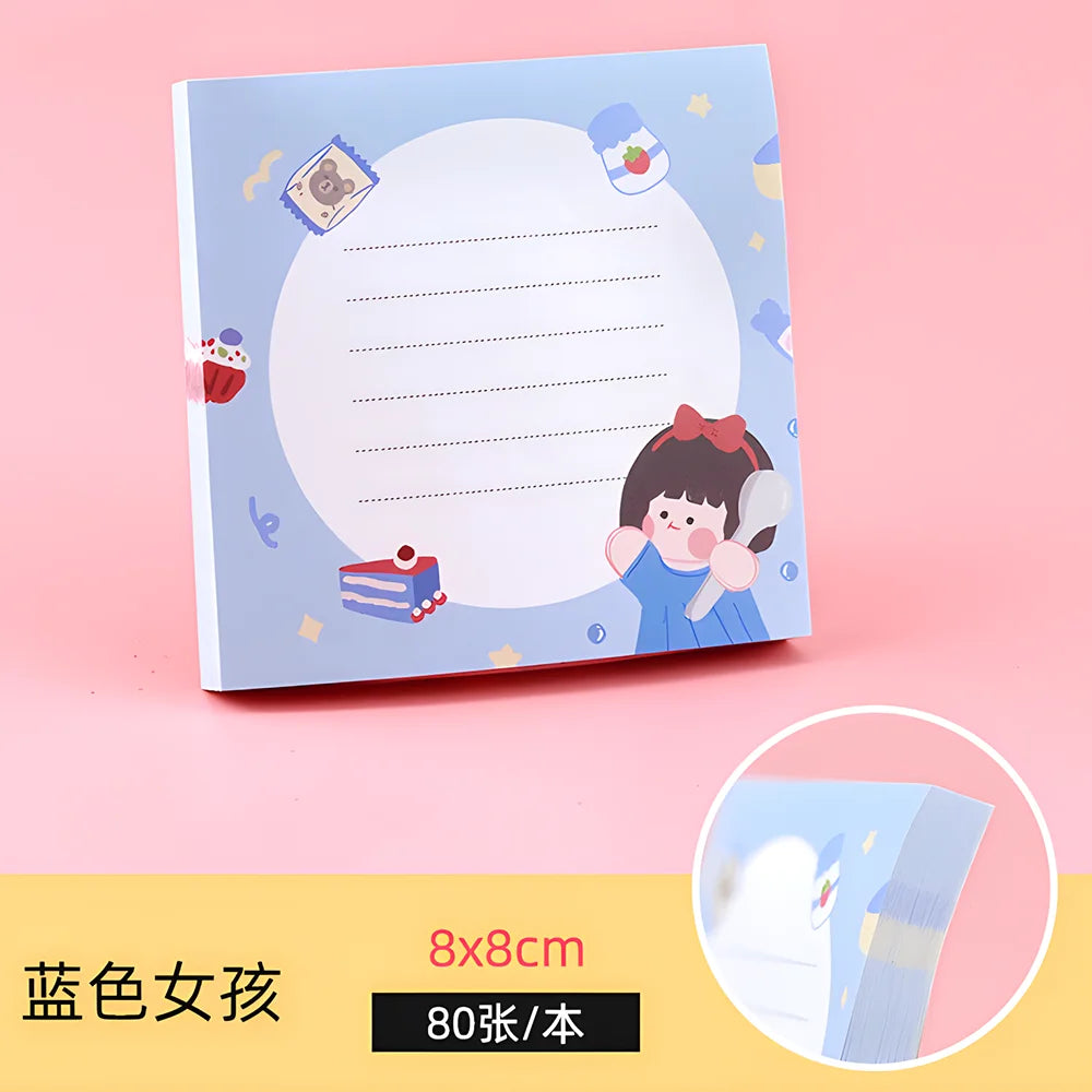 Funny Cute Sticky Notes Kawaii Girl Bear Cow Memo Pad Post Notepad Stationery Daily Planner Shopping Check To Do List Index Tabs