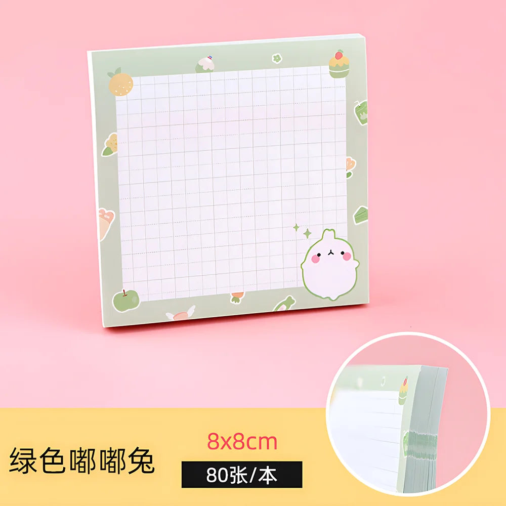 Funny Cute Sticky Notes Kawaii Girl Bear Cow Memo Pad Post Notepad Stationery Daily Planner Shopping Check To Do List Index Tabs