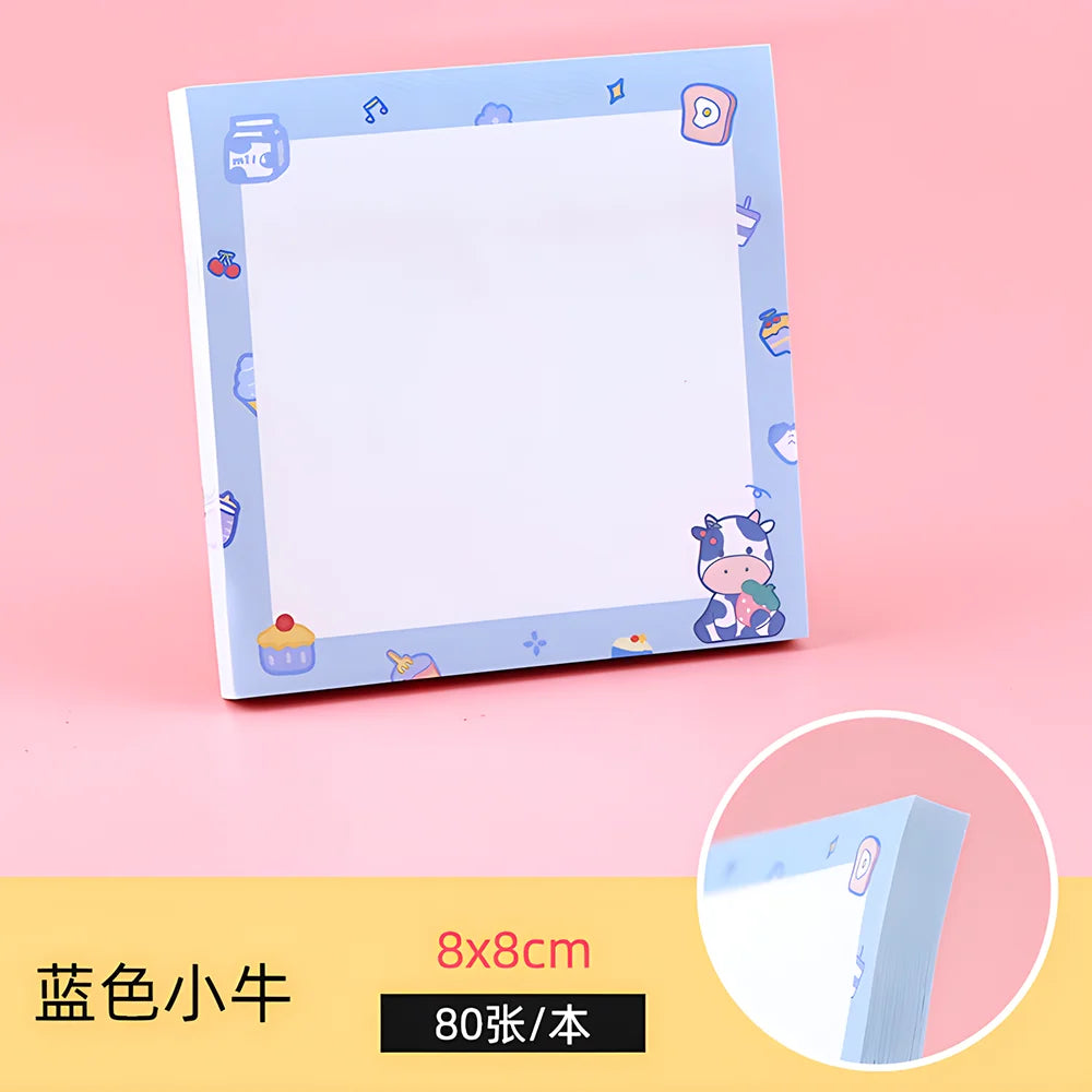 Funny Cute Sticky Notes Kawaii Girl Bear Cow Memo Pad Post Notepad Stationery Daily Planner Shopping Check To Do List Index Tabs