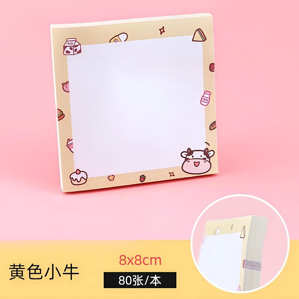 Funny Cute Sticky Notes Kawaii Girl Bear Cow Memo Pad Post Notepad Stationery Daily Planner Shopping Check To Do List Index Tabs