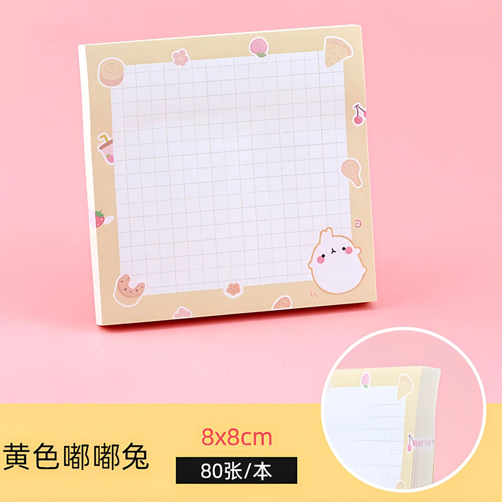 Funny Cute Sticky Notes Kawaii Girl Bear Cow Memo Pad Post Notepad Stationery Daily Planner Shopping Check To Do List Index Tabs