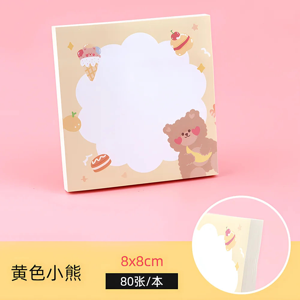 Funny Cute Sticky Notes Kawaii Girl Bear Cow Memo Pad Post Notepad Stationery Daily Planner Shopping Check To Do List Index Tabs