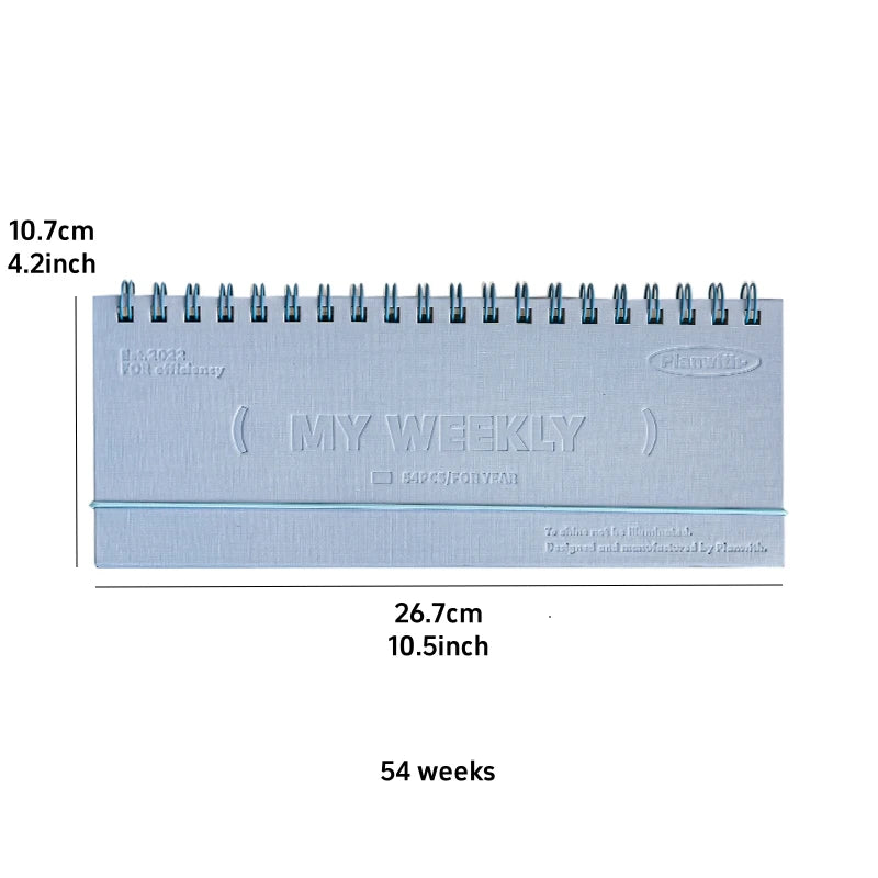 One Year Weekly Plan Book Bungle Cord Hard Cover 54 Weeks Table Checklist Diary Memo To Do List Schedule School Gift F7638