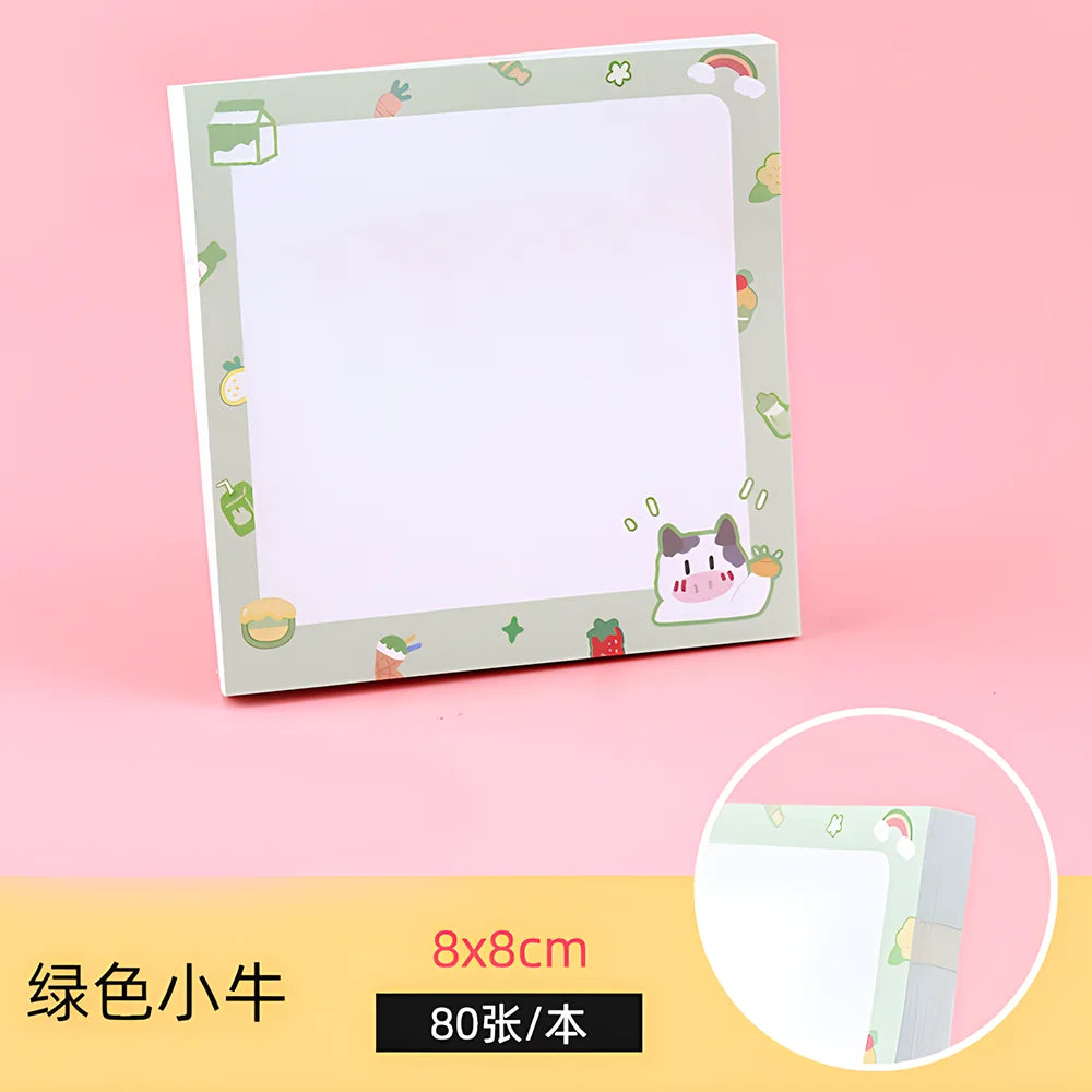 Funny Cute Sticky Notes Kawaii Girl Bear Cow Memo Pad Post Notepad Stationery Daily Planner Shopping Check To Do List Index Tabs