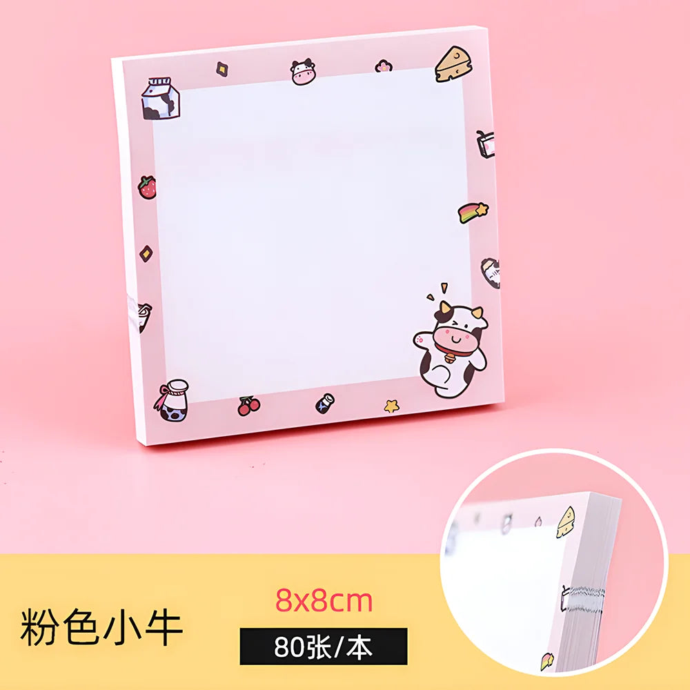 Funny Cute Sticky Notes Kawaii Girl Bear Cow Memo Pad Post Notepad Stationery Daily Planner Shopping Check To Do List Index Tabs