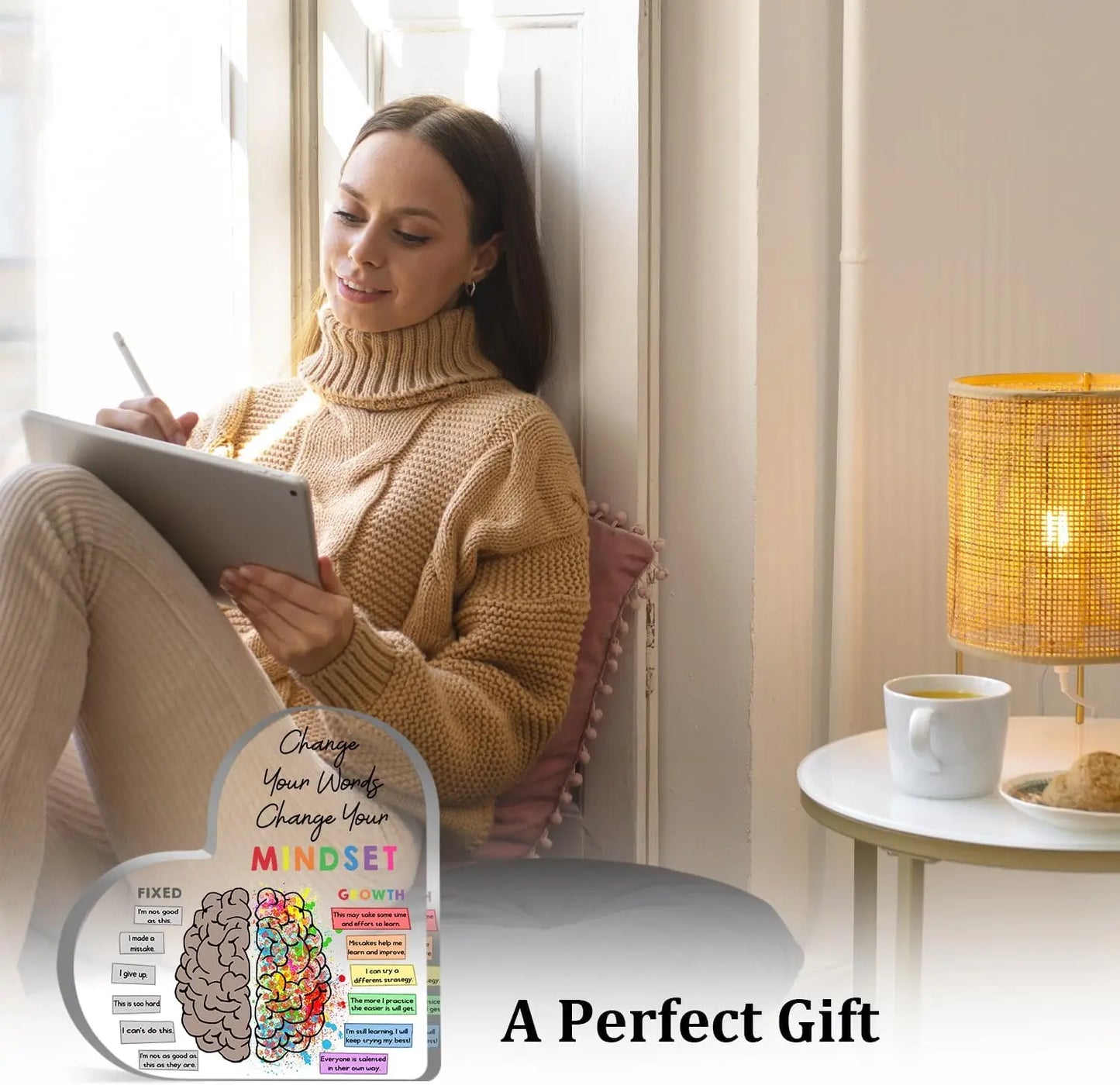 Mental Health Decoration Psychotherapy Affirmations Heart Acrylic Sign Therapy & Counseling Office Art Craft Ornament Decor