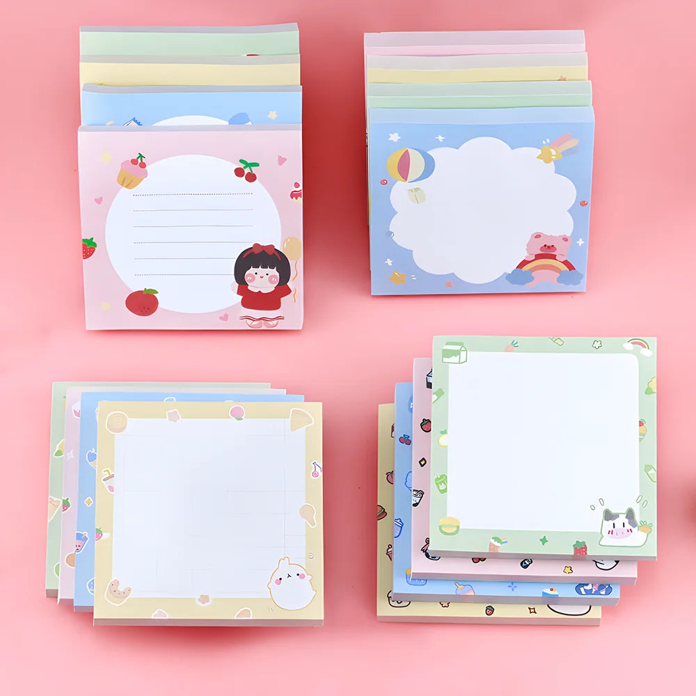 Funny Cute Sticky Notes Kawaii Girl Bear Cow Memo Pad Post Notepad Stationery Daily Planner Shopping Check To Do List Index Tabs