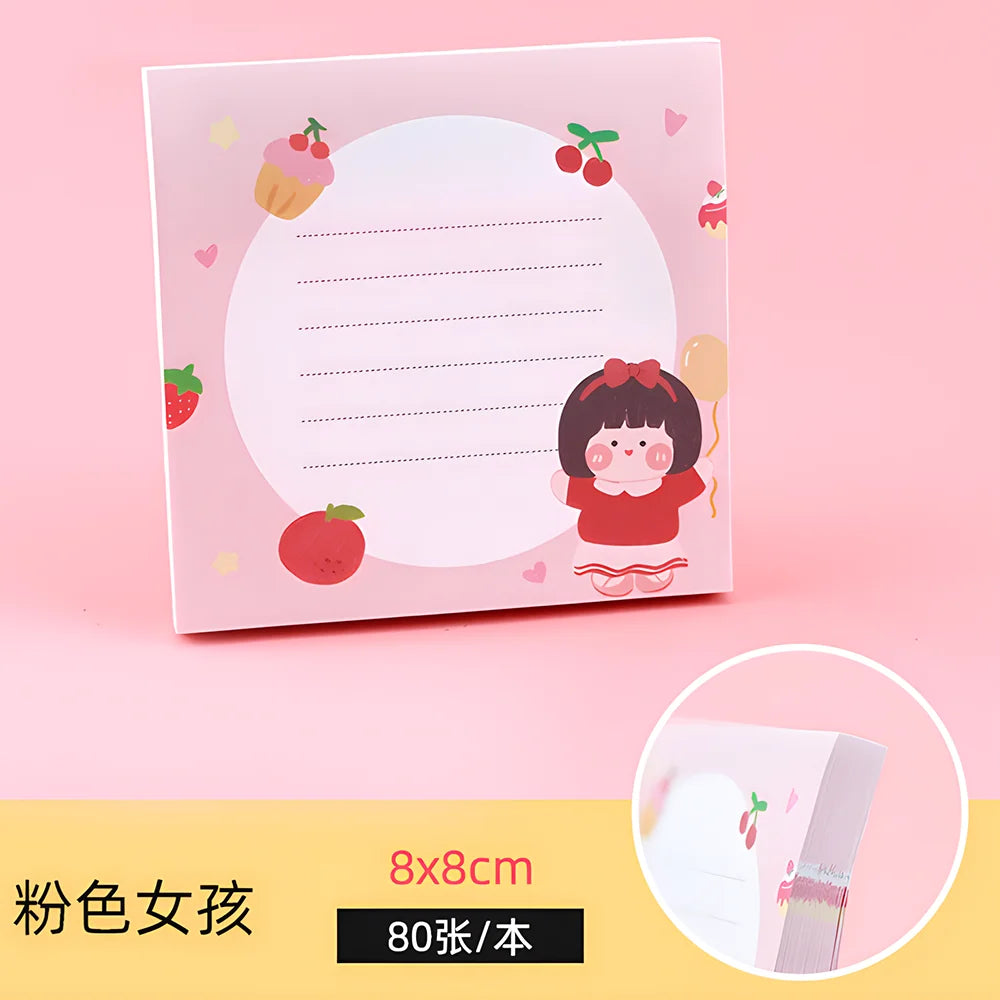 Funny Cute Sticky Notes Kawaii Girl Bear Cow Memo Pad Post Notepad Stationery Daily Planner Shopping Check To Do List Index Tabs