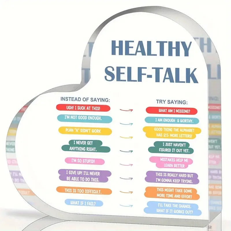 Mental Health Decoration Psychotherapy Affirmations Heart Acrylic Sign Therapy & Counseling Office Art Craft Ornament Decor
