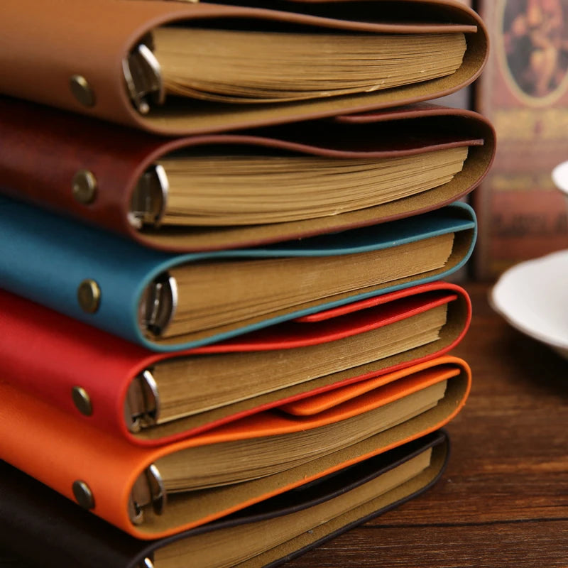Notebook Diary Notepad PU Leather Spiral Literature Note Book Paper Replaceable Journal Planners School Stationery Gift