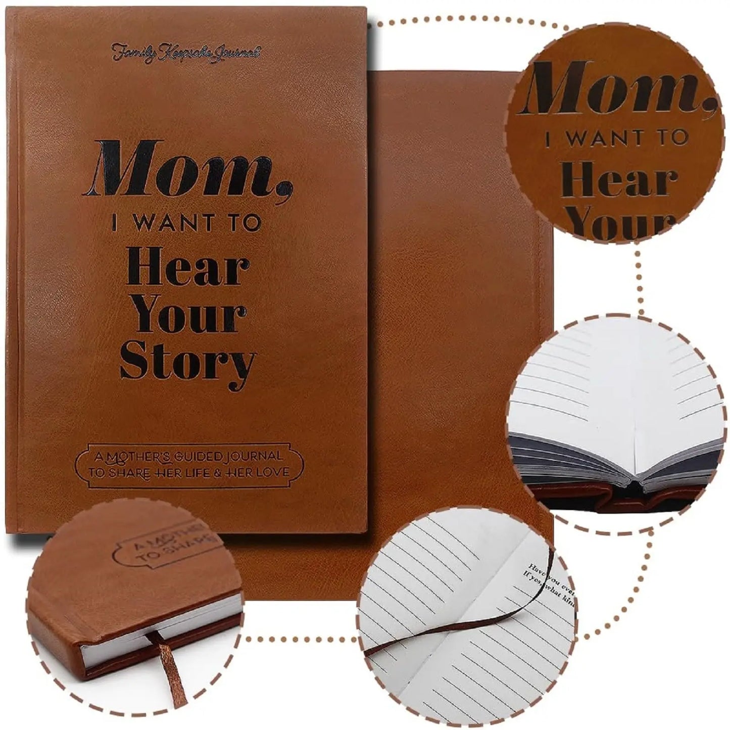 Mom, I want to hear your story, Mom's guide journal to share her thoughts and memories, the gift of meaningful diary for mom