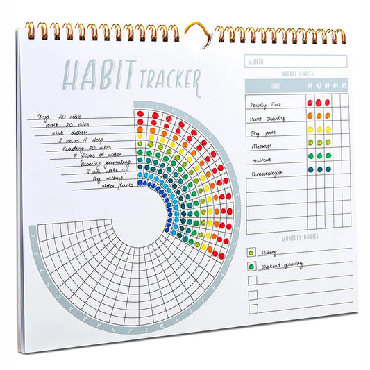 Habit Tracker Calendar,Women's Plan Coil Calendar Journal Inspirational Goal Planner with Weekly Undated 12 Month Journal