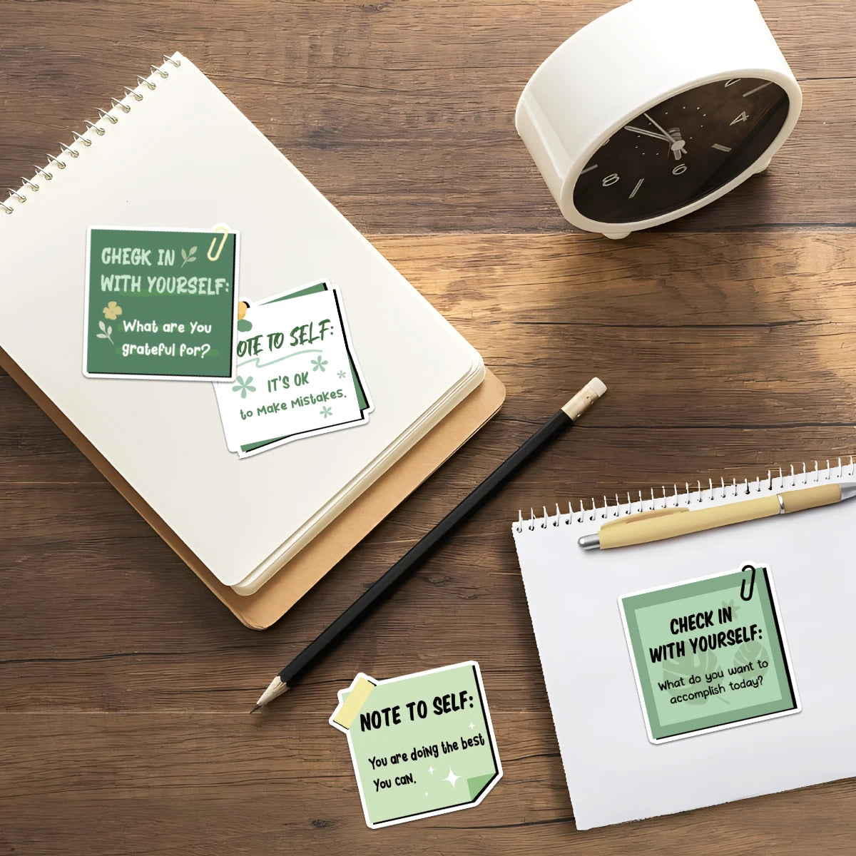 100pcs Mental Health Stickers Reminder Decals Positive Psychology Affirmations Mental Health Decor Fridge Self-adhesive Labels