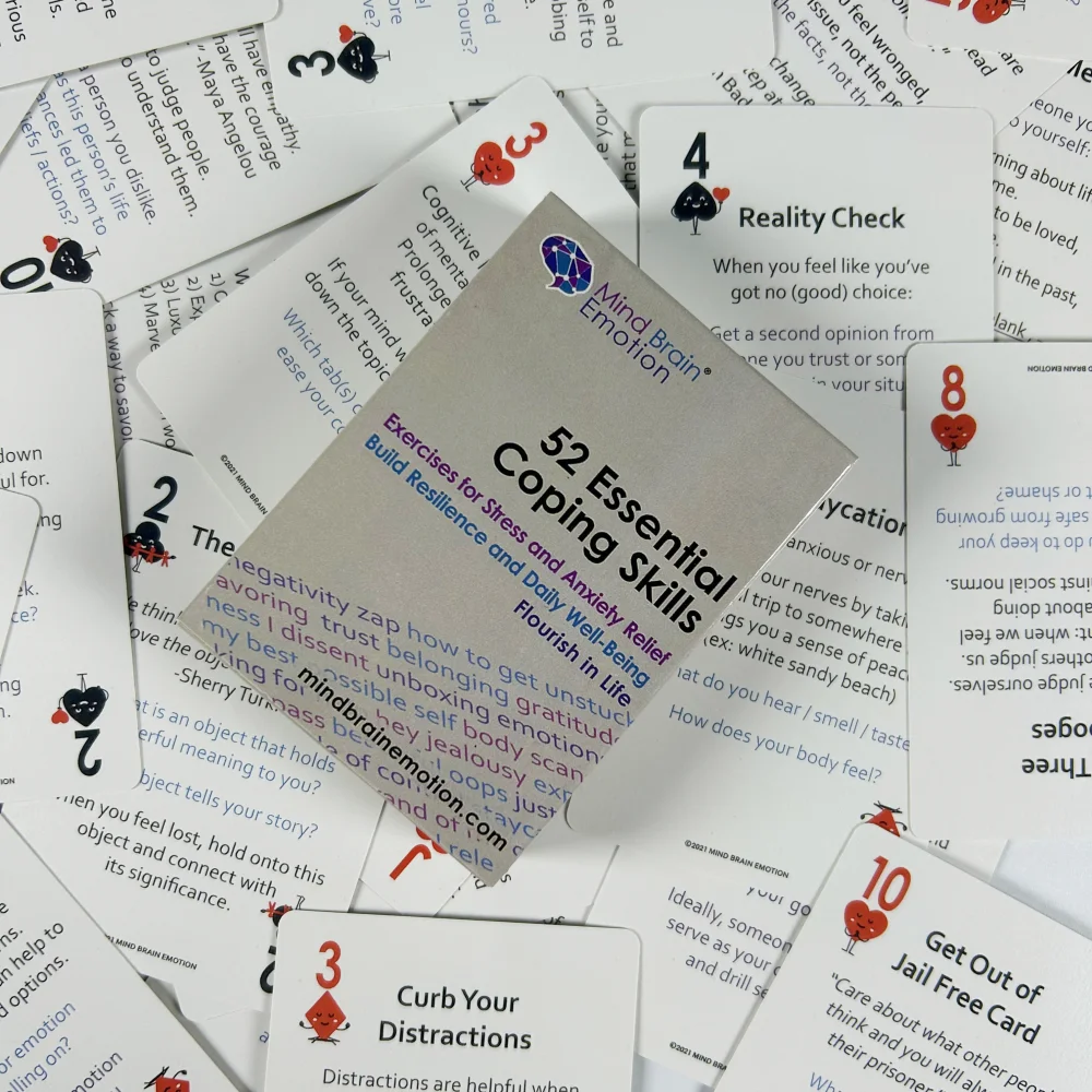 52 Essential Coping Skills Cards Game Exercises for Stress and Anxiety Relief Flourish In Life Board Game Deck For Party