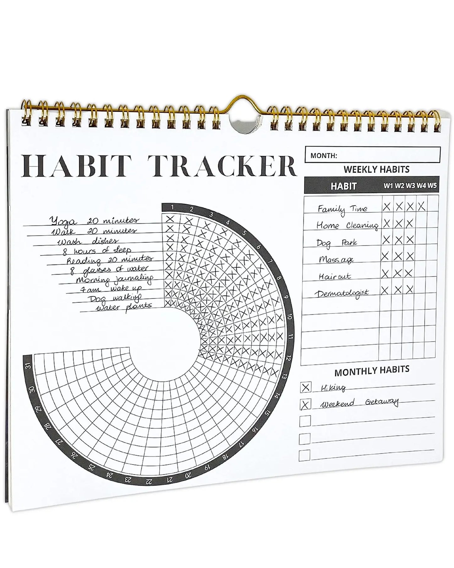 Habit Tracker Calendar,Women's Plan Coil Calendar Journal Inspirational Goal Planner with Weekly Undated 12 Month Journal