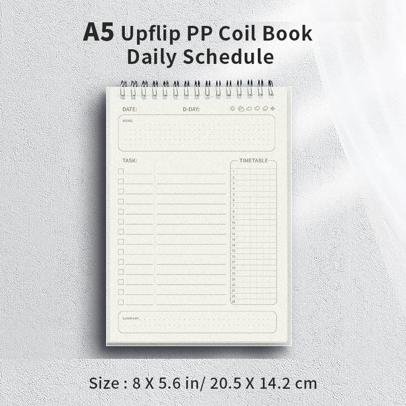 A5 Planner Agenda Spiral Notebook Schedules Daily Plan To Do List Notepad 160 Pages Thick Office School Supplies Stationery