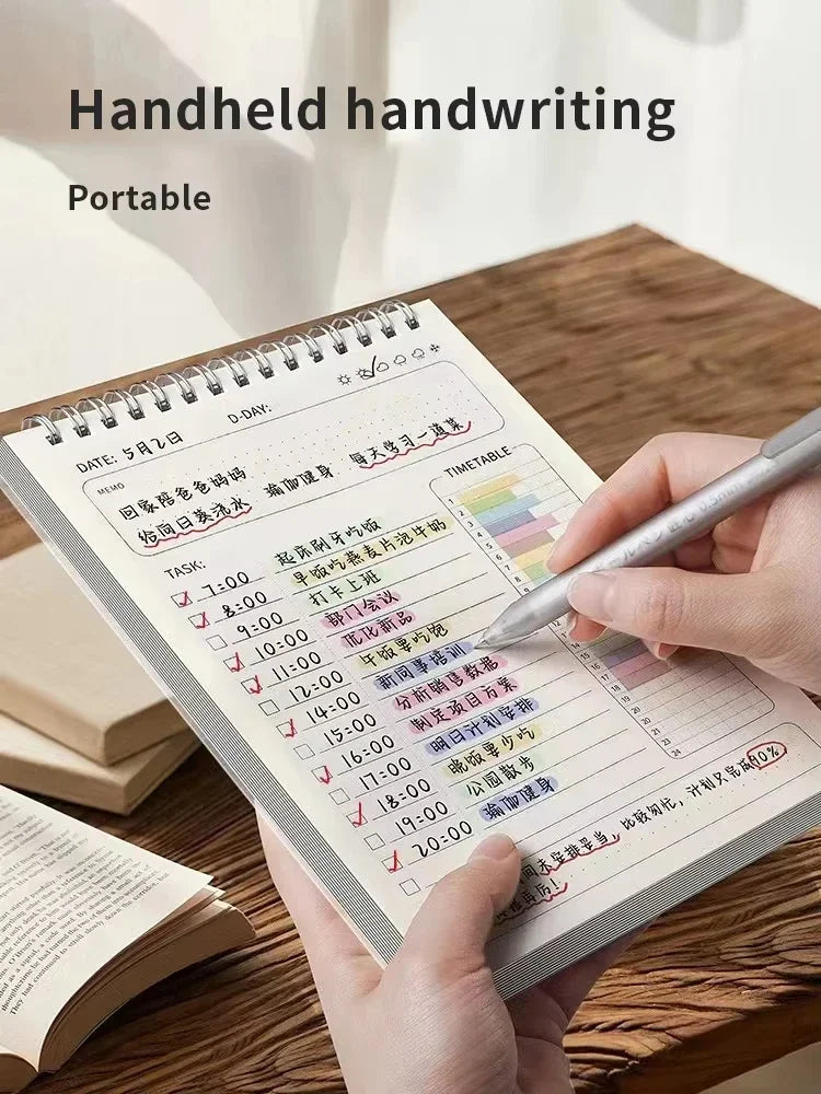 A5 Planner Agenda Spiral Notebook Schedules Daily Plan To Do List Notepad 160 Pages Thick Office School Supplies Stationery