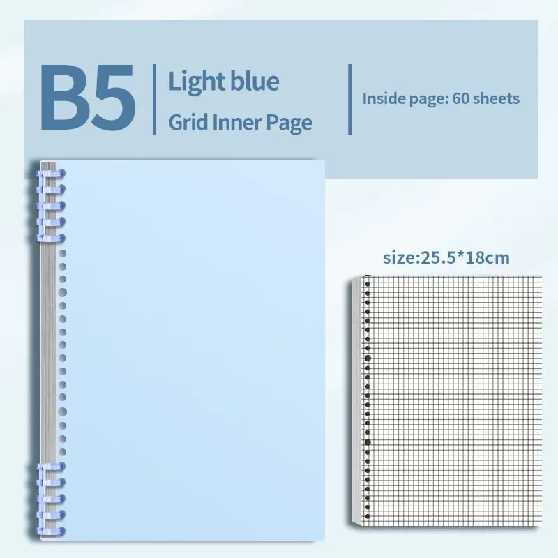 B5 Notebook 60Sheet Replaceable Refill Loose Leaf Spiral Binder Paper Index Writing Book Stationery For Office School Supplies