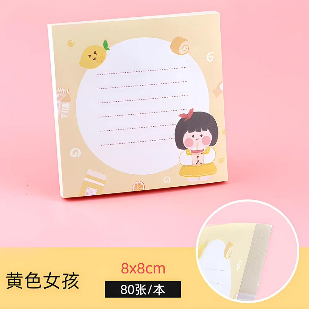 Funny Cute Sticky Notes Kawaii Girl Bear Cow Memo Pad Post Notepad Stationery Daily Planner Shopping Check To Do List Index Tabs