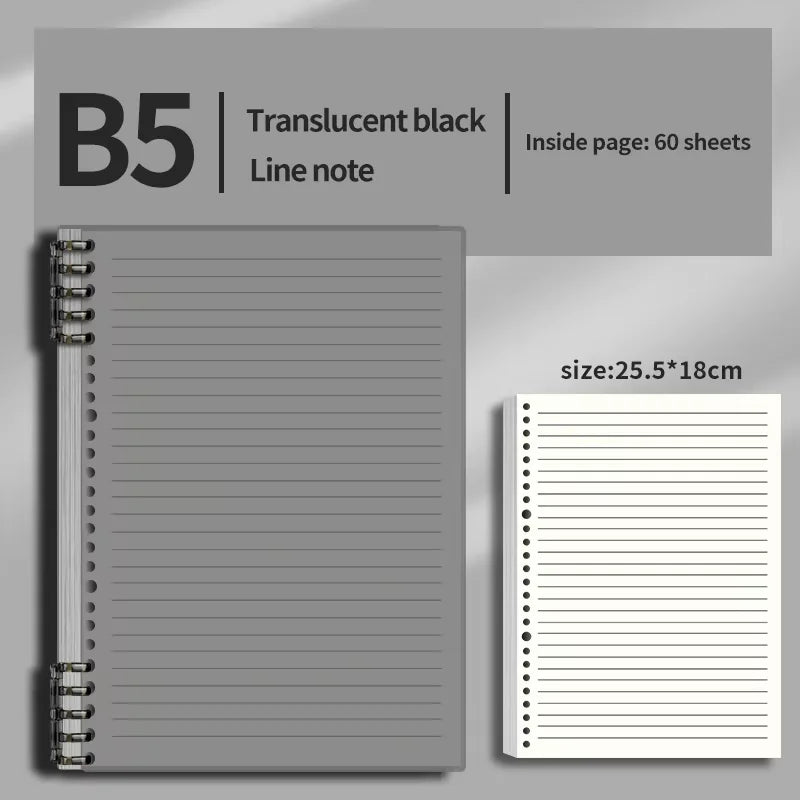 B5 Notebook 60Sheet Replaceable Refill Loose Leaf Spiral Binder Paper Index Writing Book Stationery For Office School Supplies