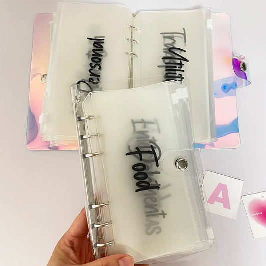 SKYSONIC A6 Binder Cash Budget Envelope Budget Set,12pcs Letter Bags,Ticket Card Organizer,Receipt Storage Bag Wealth Management