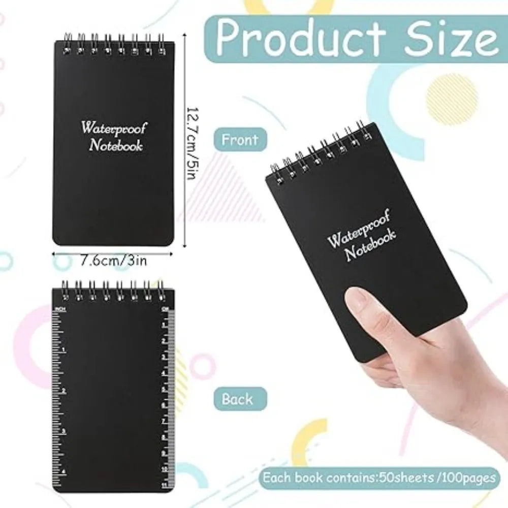 Waterproof Small Notebook Tactical All Weather Pocket Notepads Mini Spiral Memo Pad Note Pads For Outdoor Home Office School Gif